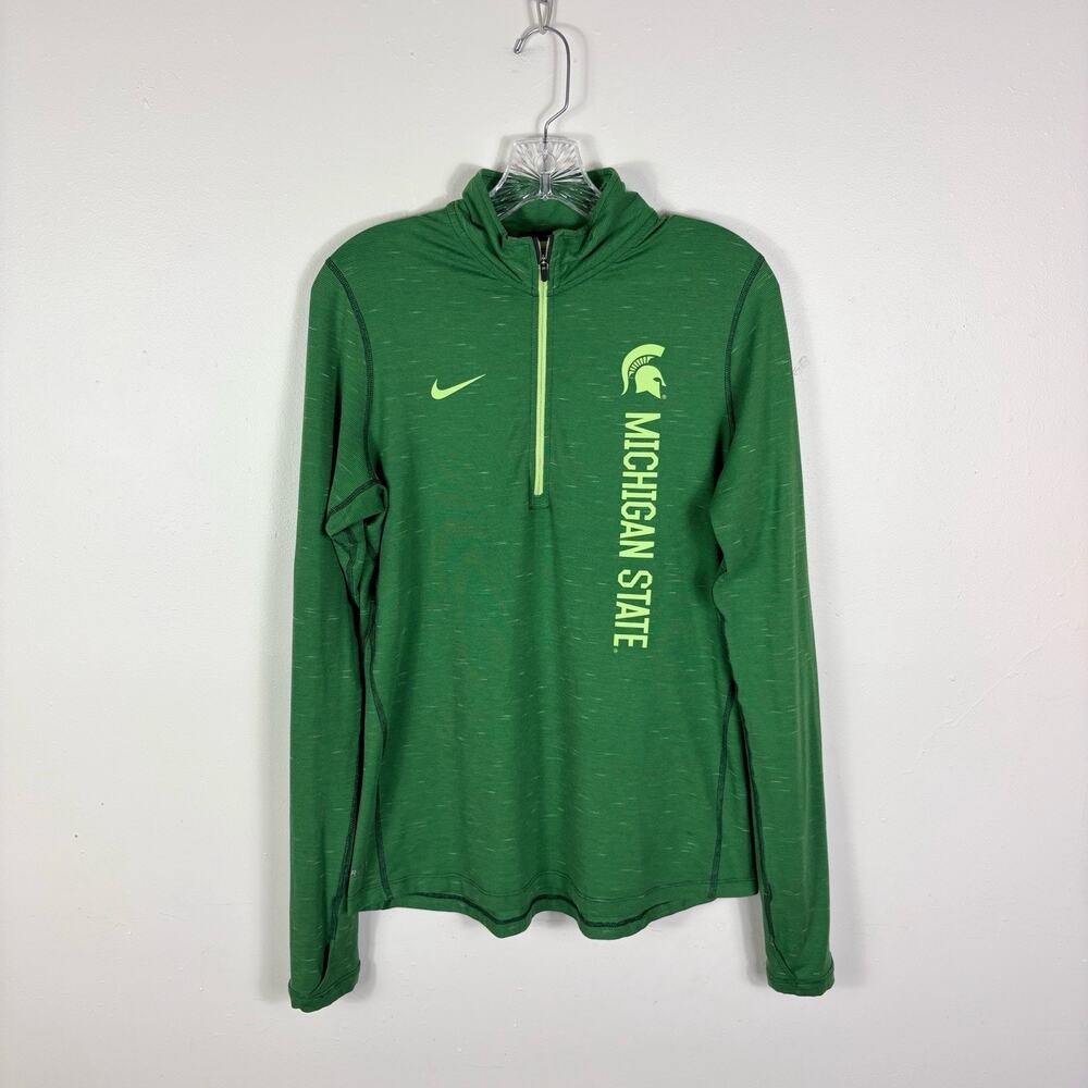 Nike Michigan State Spartans Pullover Women’s Medium Green 1/4 Zip University